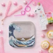 Tsunami Great Wave off Kanagawa Japan by Hokusai Pappteller (Party)