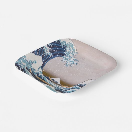 Tsunami Great Wave off Kanagawa Japan by Hokusai Pappteller (Gewinkelt)