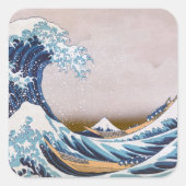 Tsunami Great Wave off Kanagawa Japan by Hokusai Quadratischer Aufkleber (Vorderseite)