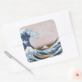 Tsunami Great Wave off Kanagawa Japan by Hokusai Quadratischer Aufkleber (Umschlag)
