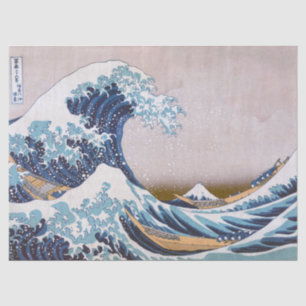Tsunami Great Wave off Kanagawa Japan by Hokusai Seidenpapier