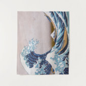 Tsunami Great Wave off Kanagawa Japan by Hokusai Wandteppich (Vorderseite)