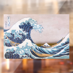 Tsunami - Große Welle vor Kanagawa Japan von Hokus Fensteraufkleber
