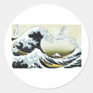 TSUNAMI-HÄSCHEN RUNDER AUFKLEBER