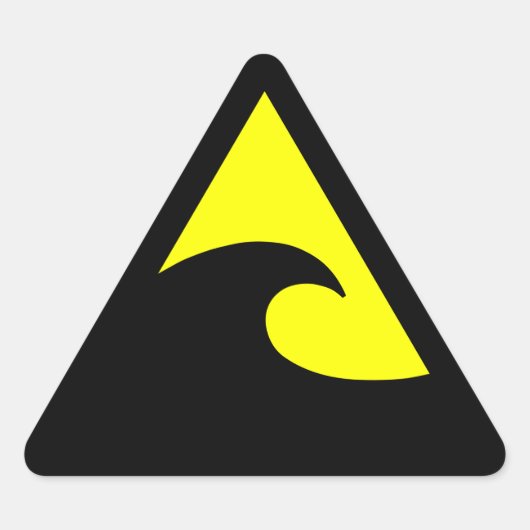 Tsunami Hazard Sign Dreieckiger Aufkleber (Vorderseite)