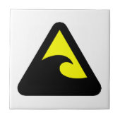Tsunami Hazard Sign Fliese (Vorderseite)