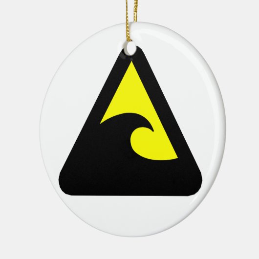 Tsunami Hazard Sign Keramikornament (Links)