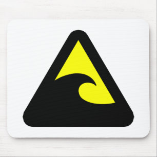 Tsunami Hazard Sign Mousepad