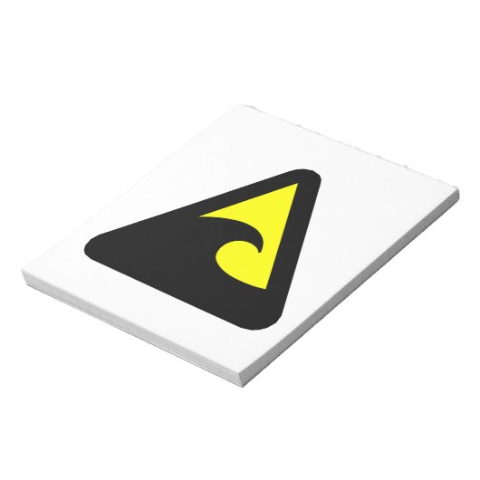 Tsunami Hazard Sign Notizblock (Rotiert)