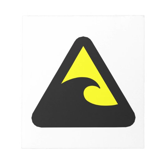 Tsunami Hazard Sign Notizblock (Vorderseite)