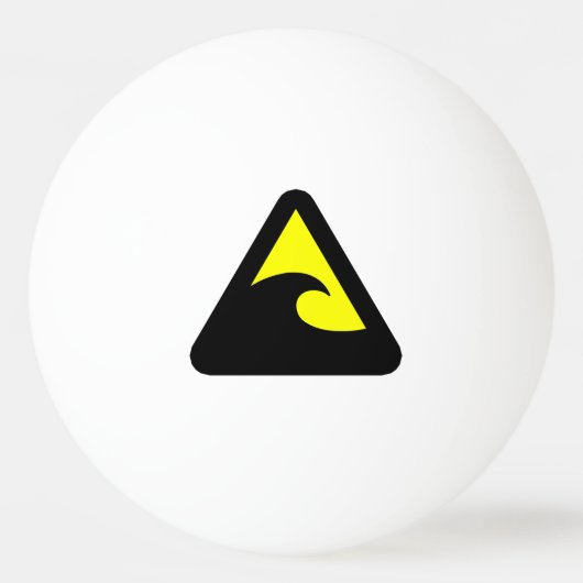 Tsunami Hazard Sign Tischtennisball (Vorderseite)
