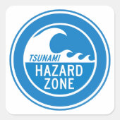 TSUNAMI HAZARD ZONE QUADRATISCHER AUFKLEBER (Vorderseite)