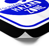 Tsunami Hazard Zone Road Signing Funny Beach and S Poster (Ecke)