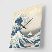 Tsunami Japanisches Wave Painting Quadratische Wanduhr (Winkel)