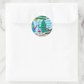 Tsunami Runder Aufkleber (Tasche)