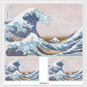 Tsunami-Welle vor Kanagawa Japan von Hokusai Aufkleber