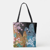 Tsunami-Wellen von Kirschbäumen mit Pandas Tote-Be Tasche (Rückseite)