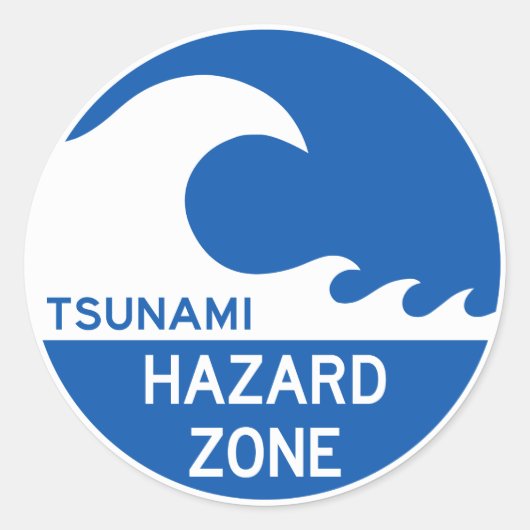 Tsunami-Zone Runder Aufkleber (Vorderseite)