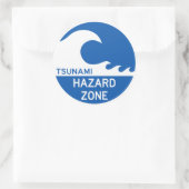 Tsunami-Zone Runder Aufkleber (Tasche)