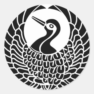Tsuru Mon Runder Aufkleber