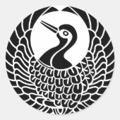 Tsuru-mon Runder Aufkleber (Vorderseite)