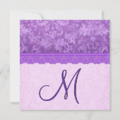 TT100 lila mit Spitze-Damast-Hochzeit Einladung (Rückseite)