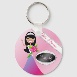 TT-Beauty Pageant Miss Princess   Schwarz Brünett Schlüsselanhänger