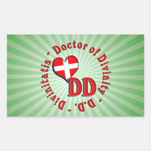 TT CIRCULAR ACRONYM LOGO DOKTOR DER DIVINITÄT RECHTECKIGER AUFKLEBER (Vorderseite)