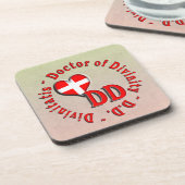 TT CIRCULAR ACRONYM LOGO DOKTOR DER DIVINITÄT UNTERSETZER (Linke Seite)