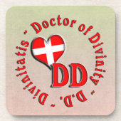 TT CIRCULAR ACRONYM LOGO DOKTOR DER DIVINITÄT UNTERSETZER (Vorderseite)