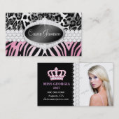 TT-Diamant Bliss-Emblemzebra-Leopard-Foto-Karte Visitenkarte (Vorne/Hinten)