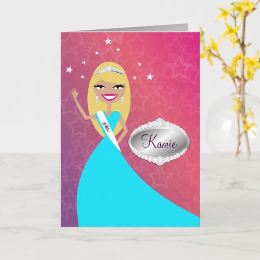 TT-Fräulein Beauty Prinzessin Blonde | Congratz Karte (Gelbe Blume)