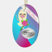 TT-Fräulein Prinzessin Blonde Custom Foto Keramikornament (Links)