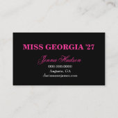 TT-Perfekte Prinzessin Pink Zebra Diamonds Visitenkarte (Rückseite)