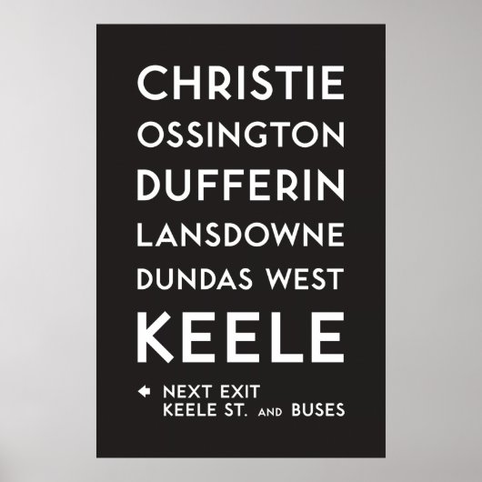 TTC - Bloor-Danforth Christie Plakat (Vorne)