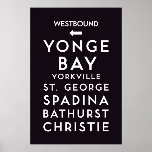 TTC - Westbound Stations Poster (Vorne)