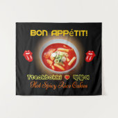 👍 ❤️ 😋 Tteok Bokki-Hot & Spicy Koreanischer Rice Wandteppich (Vorderseite (Horizontal))