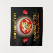 👍 ❤️ 😋 Tteok Bokki-Hot & Spicy Koreanischer Rice Wandteppich (Vorderseite)