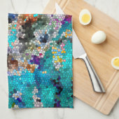 TTEQOTGCubismusINV SGDRKDP BLAU Geschirrtuch (Viertel Falte)