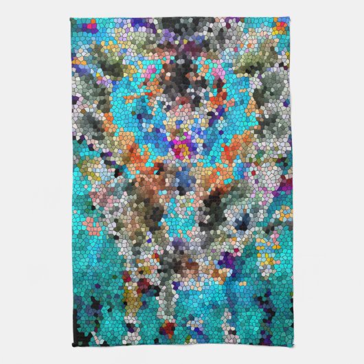 TTEQOTGCubismusINV SGDRKDP BLAU Geschirrtuch (Vertikal)