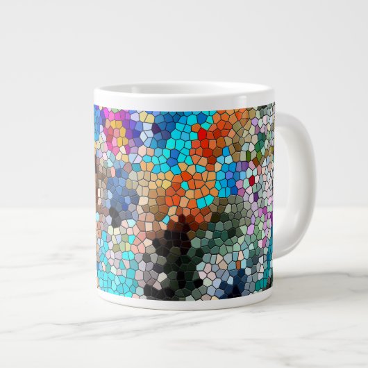 TTEQOTGCubismusINV SGDRKDP BLAU Jumbo-Tasse (Vorderseite Rechts)