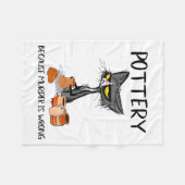 Ttery Because Murder Is Wrong Funny Cat Funny Tter Fleecedecke (Vorderseite (Horizontal))