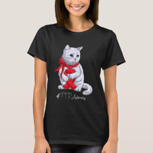 TTP-Bewusstseinsmonat Roter Schleife Katze T-Shirt