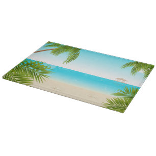 Ttropisches Beach Background Glas Cutting Board Schneidebrett