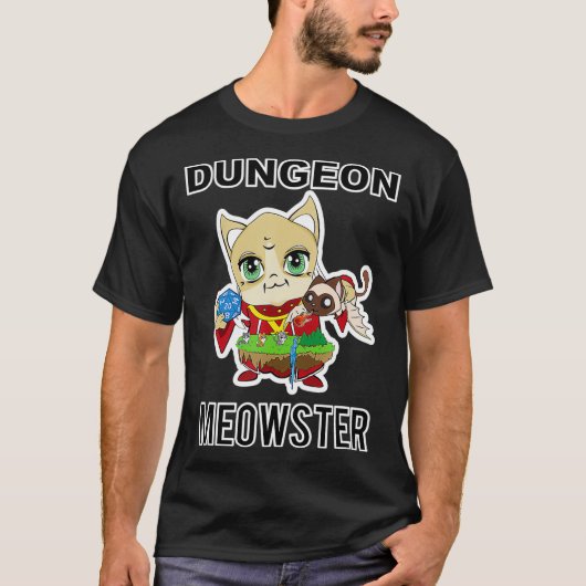 TTRPG Dungeon Meowster T-Shirt (Vorderseite)