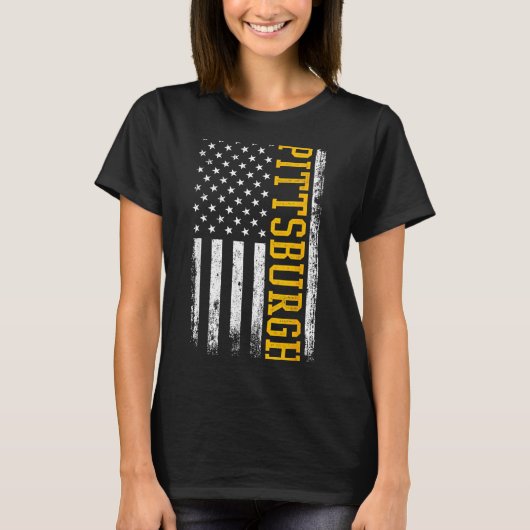 Ttsburgh Usa Flag Patriotic American From Ttsburgh T-Shirt (Vorderseite)