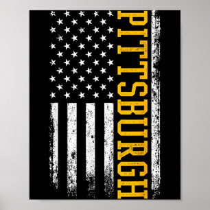 Ttsburgh USA-Flagge Patriotischer Amerikaner Aus T Poster