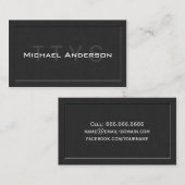 TTYS Simple Elegante Linen Networking Calling Card Telefonnummerkarte (Vorne/Hinten)