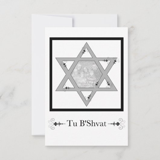 Tu B’Shvat! : Stern der david Fotokarte Einladung (Vorderseite)