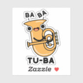 Tu-ba Funny Tuba Puns Aufkleber (Blatt)